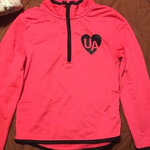 Pink under armor zip down half way top